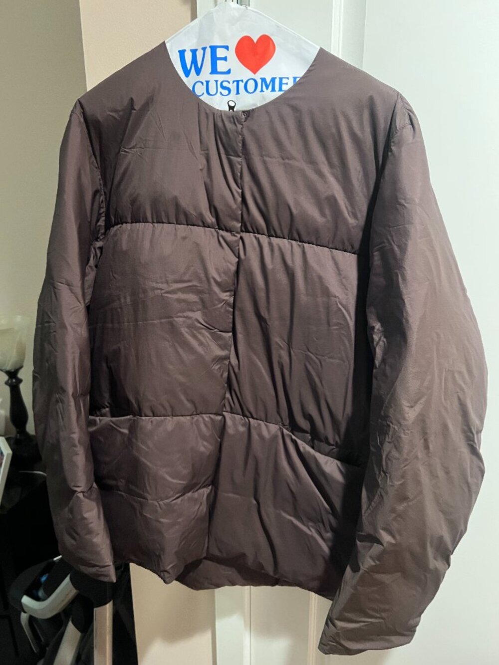 Uniqlo light collarless puffer